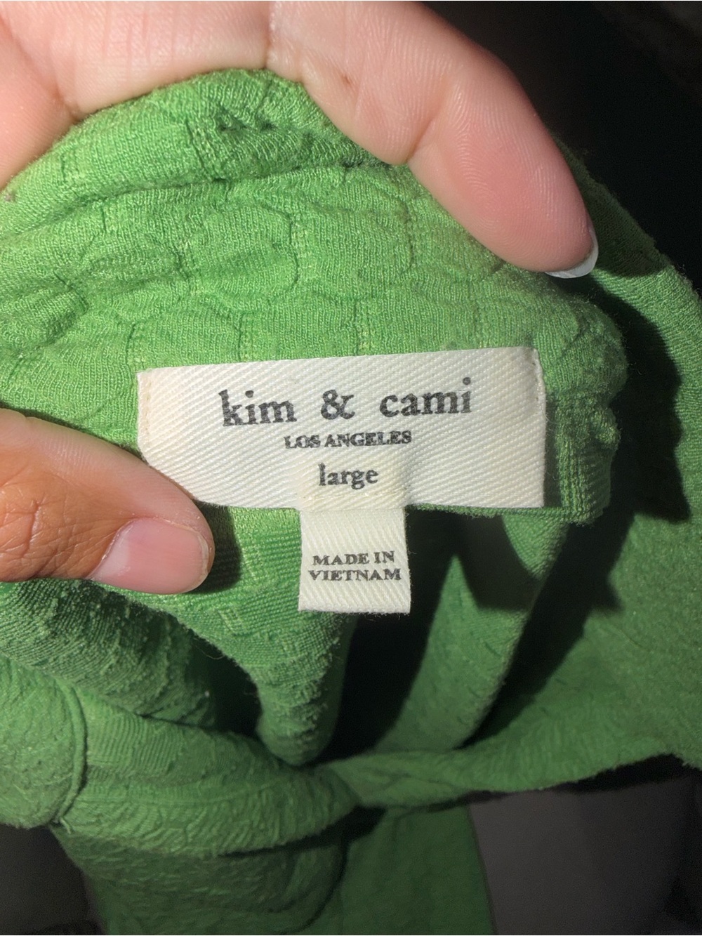 Kim & Cami Women's Green Textured Collared Short Sleeve Polo Shirt size large - Picture 6 of 7